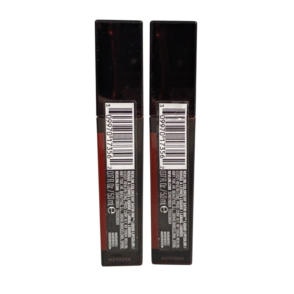 Lot Of 2~Revlon ColorStay Satin Ink 034 Regal Ruby Liquid Lipcolor - Picture 2 of 3